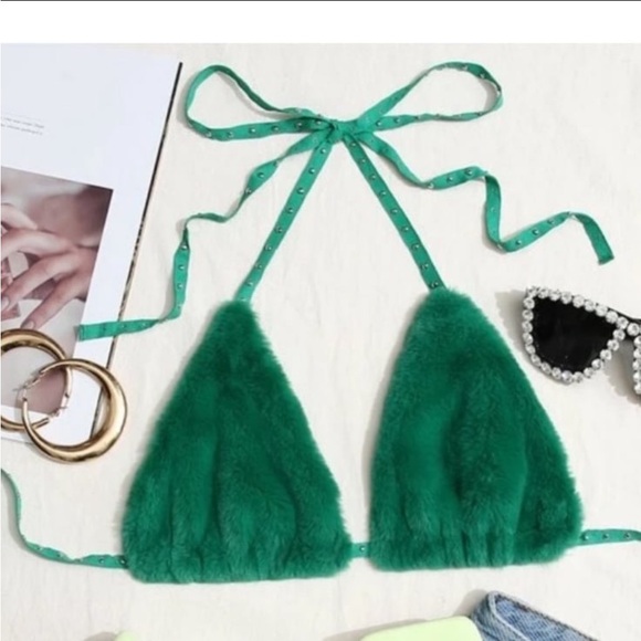 PINK Victoria's Secret Green Striped Holiday Lingerie Set - Picture 5 of 12